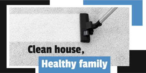 Vacuum Cleaner Gray Rug Blue Black Frame Sign Template