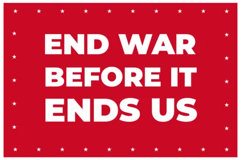 End War Before It Ends Us Red and White Protest Template