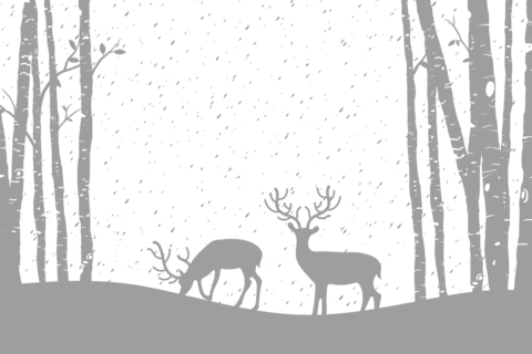 Reindeer in the Snowy Forest Decorative Sign Template