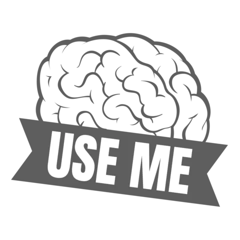 Smart and Funny Illustrated Brain Quote Sign Template