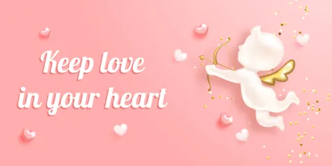Small Angel With a Bow and Arrow Sign Template