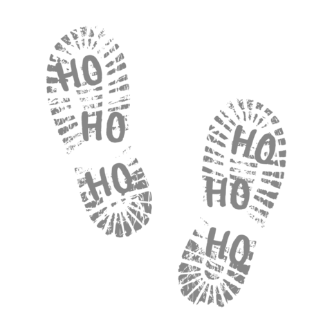 Santa's HO HO HO Shoeprints Christmas Sign Template