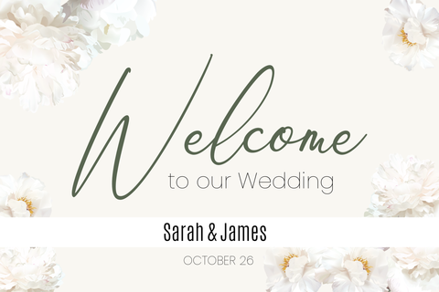 Floral Wedding Welcome Sign Template