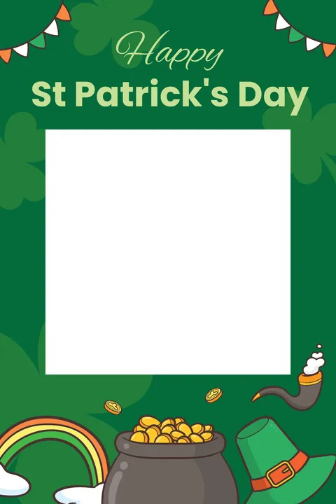 Decorative St. Patrick's Day Selfie Frame Template