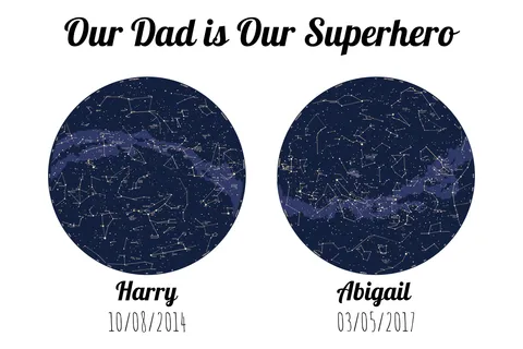 Decorative Star Map-Themed Father's Day Template