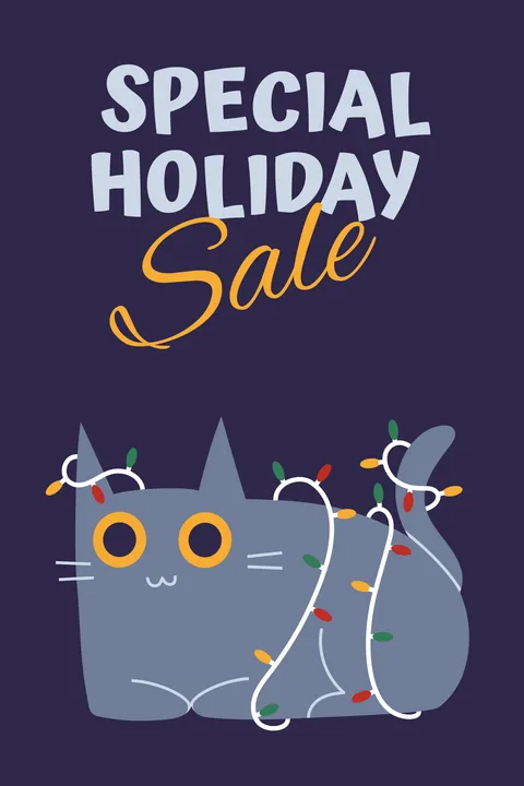 Special Holiday Sale Cat Sign Template