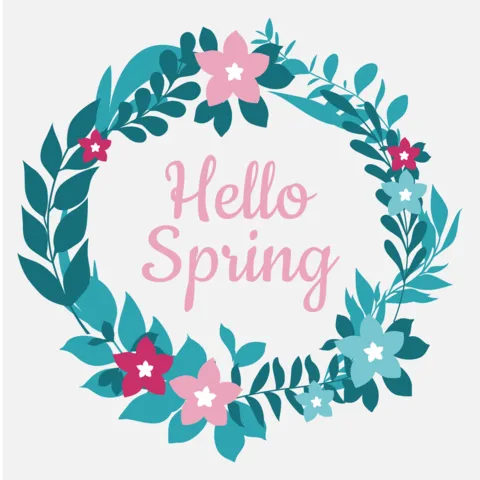 Spring Wreath With Flowers Nature Template