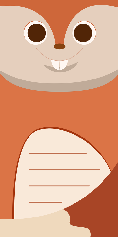 Orange Squirrel With Writing Space Template