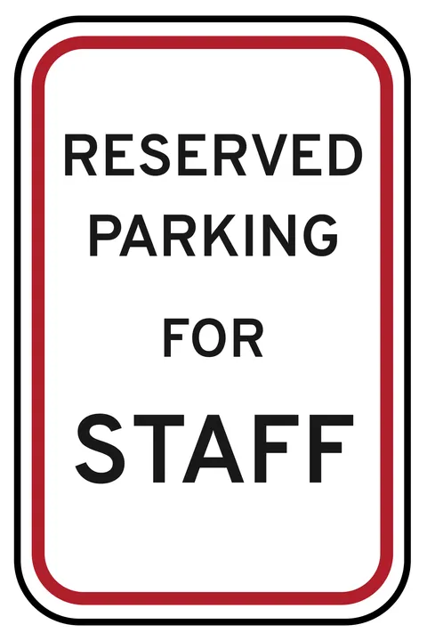 Reserved Parking For Staff Sign Template