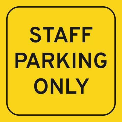 Yellow Staff Parking Only Sign Template