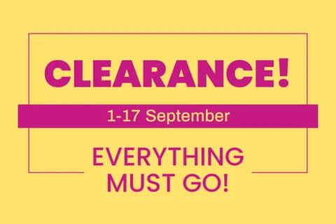 Purple and Yellow Store Clearance Sign Template