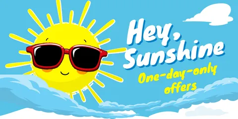 Clear Skies Summer One-Day-Only Promotional Sign Template