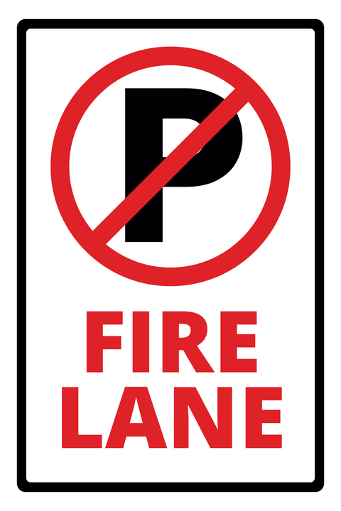 Fire Lane No Parking Sign Template