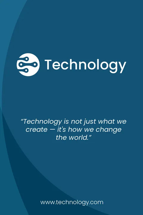 Technology Motivational Blue Sign Template