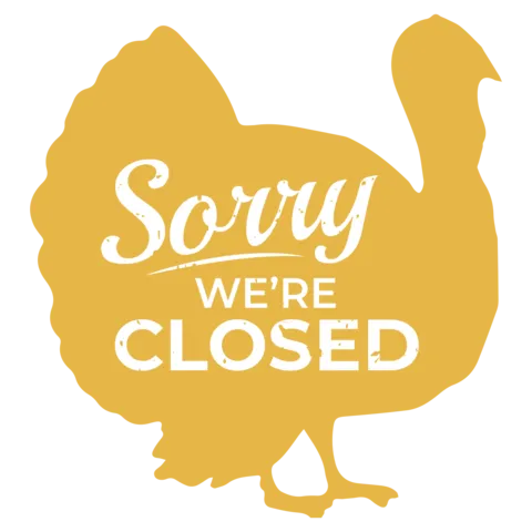 Turkey Silhouette Closed for Thanksgiving Sign Template