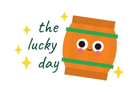 Orange and Green Smiling Barrel Sign Template