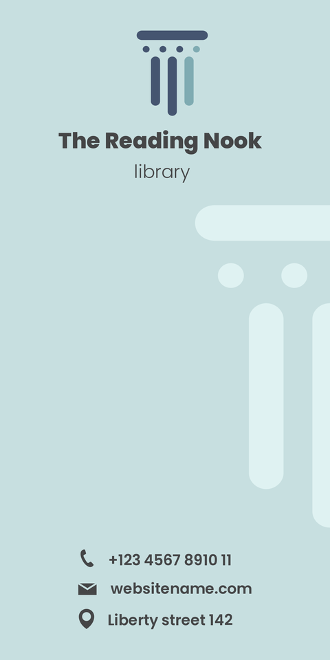 Sample Library Contact Bookmark Template
