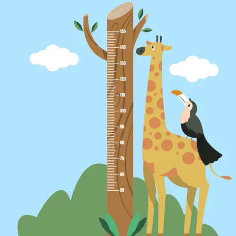 Animated Tree Growth Chart for Kids Sign Template