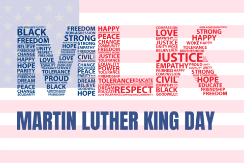 US Flag-Inspired Typographic MLK Day Sign Template