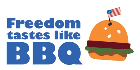 Vibrant Fourth of July Burger Sticker Sign Template