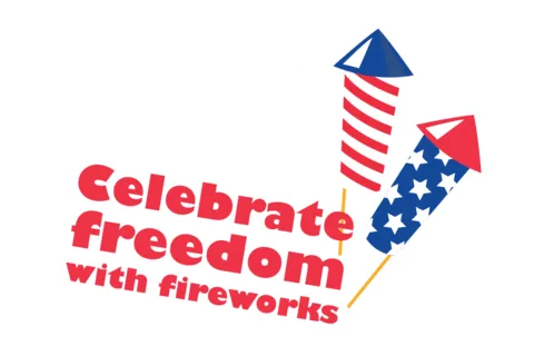 Independence Day Fireworks Sticker Sign Template