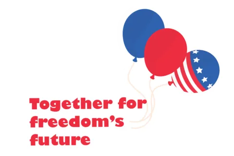 Patriotic Balloons Sticker Sign Template