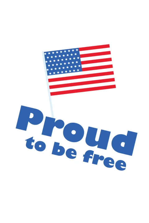 Proud to Be Free American Flag Sticker Sign Template