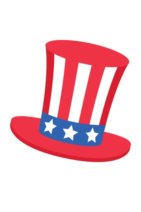 American Flag Hat Sticker Sign Template