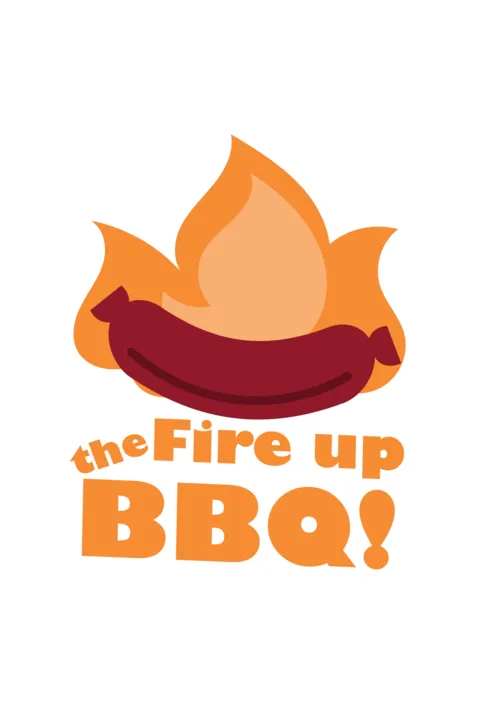 BBQ Fire and Sausage Sticker Sign Template