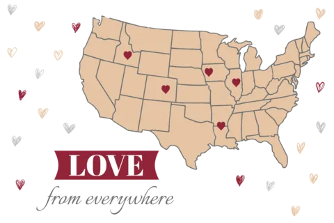 Love-Themed Map of America Sign Template