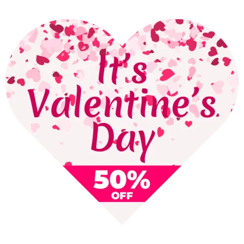 Pink Heart-Shaped Confetti Valentine's Day Sale Template