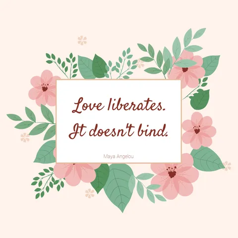 Pink Flowers With a Quote Romantic Sign Template