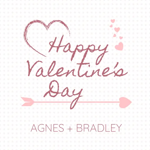 Couple Names on a Pink and White Valentine's Day Template