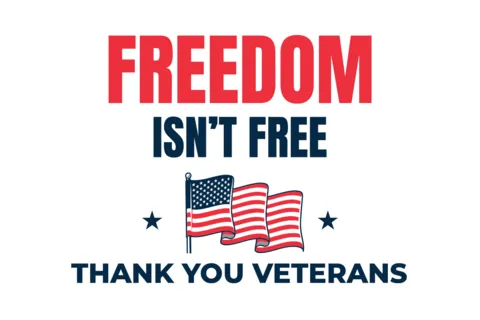 Freedom Isn't Free Decorative Veterans Day Sign Template