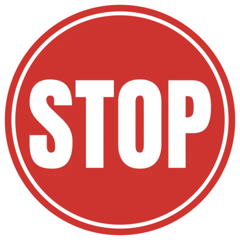 Round Stop Sign in Red and White Regulatory Template