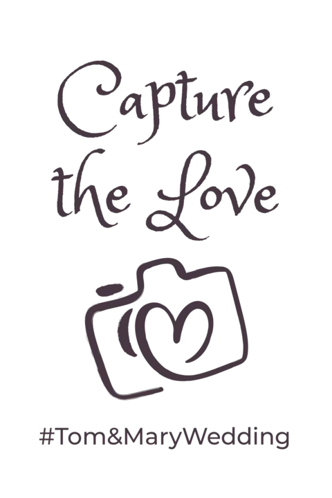 Capture Love Couple Names Wedding Photobooth Sign Template