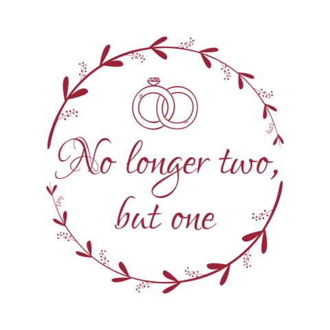 Wedding Rings No Longer Two But One Red Sign Template