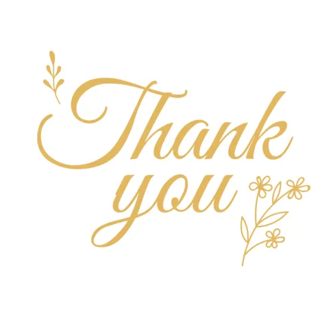 Apricot Color Decorative Thank You Sign Template
