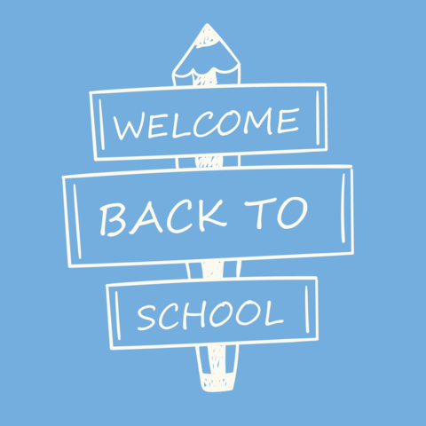 Light Blue Welcome Back to School Sign Template