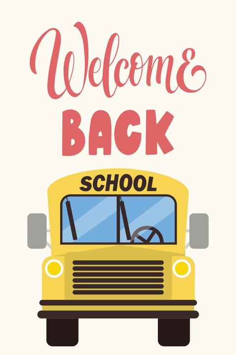 Welcome Back Yellow School Bus Sign Template