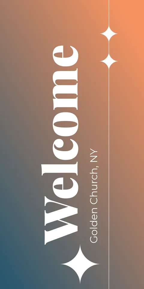 Welcome Golden Church Sign Template