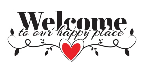 Heart With Vines Welcome Sign Template