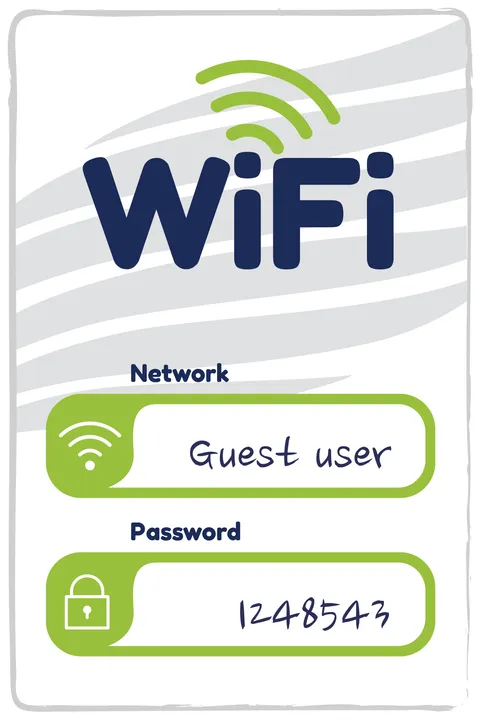 WiFi Guest User Access With Password Sign Template