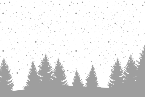 Evergreen Trees Under Falling Snow Winter Sign Template