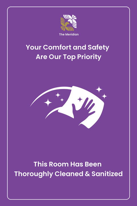 Purple Safety and Cleanliness Assurance Sign Template