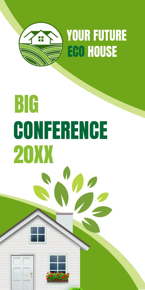 Green Eco House Building Company Conference Sign Template