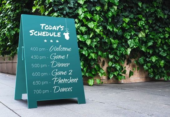 Baby shower schedule board Baby-shower-schedule-board