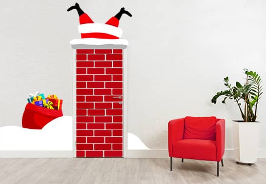 Chimney-and-Santa-door-sticker