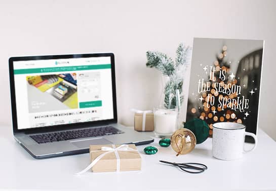 Christmas-sign-on-desk