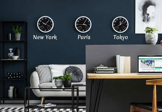 Clocks in different time zones Clocks-in-different-time-zones